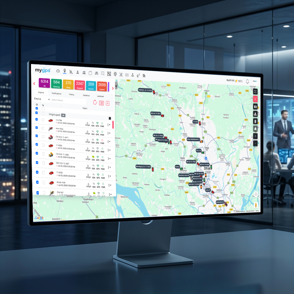 Multi-Screen Enterprise Web Dispatcher - MyGPSBD Telematics